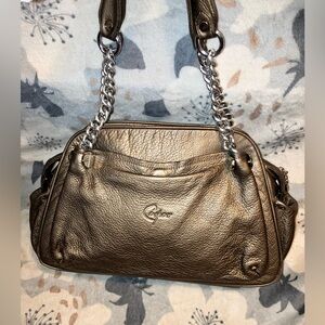 Vintage Caspar Metallic Gold Leather Shoulder Bag Excellent Condition